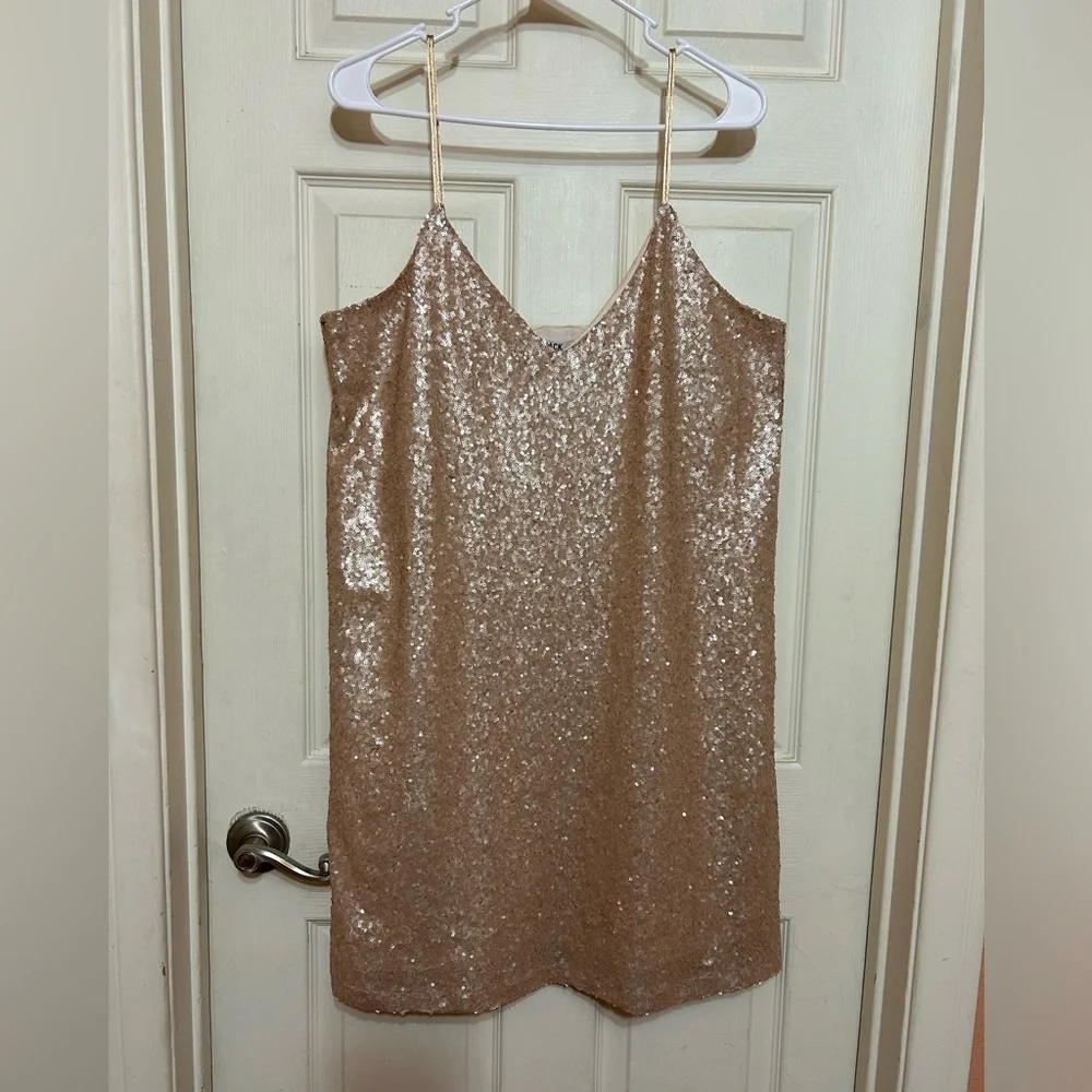 NWT Jack by BB Dakota Sequin Slip Dress Gold L - Picture 3 of 10